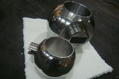 Monel K-500 balls for a trunnion mounted ball valve.