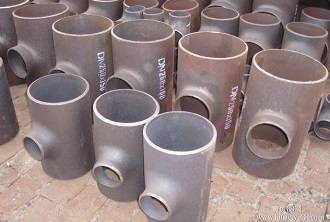 ASTM B16.9 reducing tees, 10x6" / 10x3" SCH40, CS.