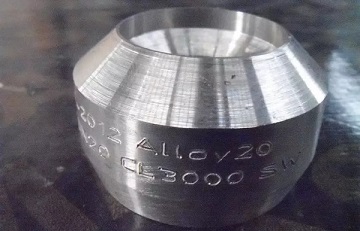 Alloy 20 weld outlet, Class 3000, MSS SP 97.