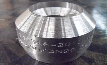 ASTM B462 UNS N08020, weld outlet, CL. 3000, 8"x1-1/4" STD.