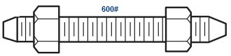 Stud bolt with nuts for ASME B16.5 Class 600 flanges.