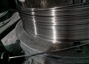 The cold drawing process for the manufacture of Inconel 600 wires.