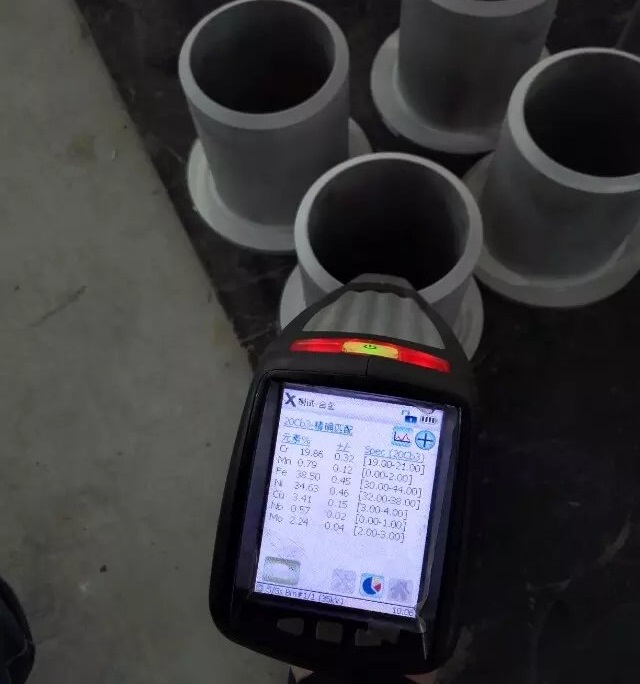 PMI test on Alloy 20 stub ends