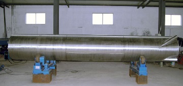 A dip tube made of Incoloy 825 plates manufactured to ASTM B704 Gr. N08825.