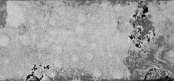 The surface macrostructure of Incoloy 825 after pitting test.