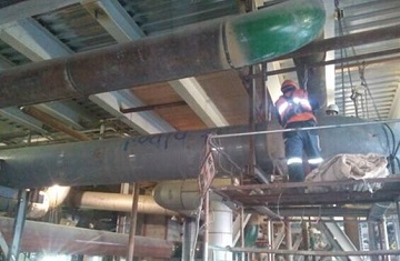 Hot reheat steam line in Argentina