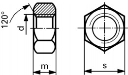 ECROUS HEXAGONAUX LUBRIFIES Inox A2 DIN 934 (similar ISO 4032