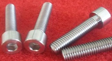 Titanium Gr.2 hex cap screws.