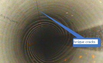 Fatigue crack on Ti Gr.2 welded pipe