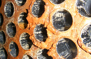 Seawater corrosion of tubesheet