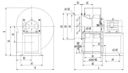 Drawing of titanium blower, type 5-47A.