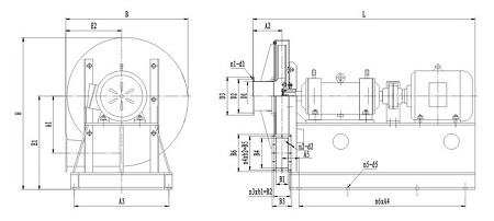 Drawing of titanium blower, type 7-15D.